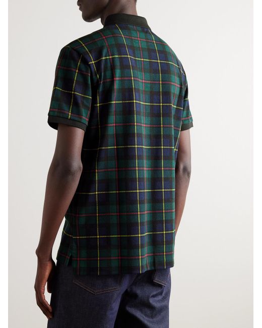 Polo Ralph Lauren Green Logo-embroidered Checked Cotton-piqué Polo Shirt for men