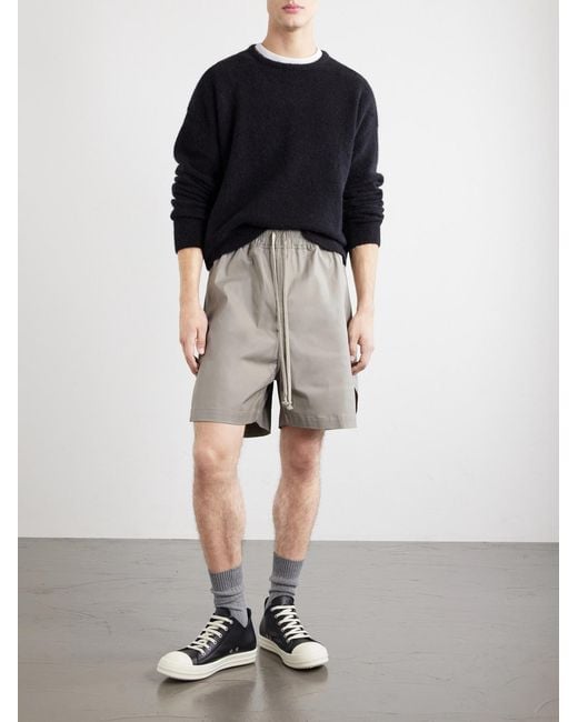 Rick Owens Blue Alpaca Wool-Blend Crewneck Sweater for men