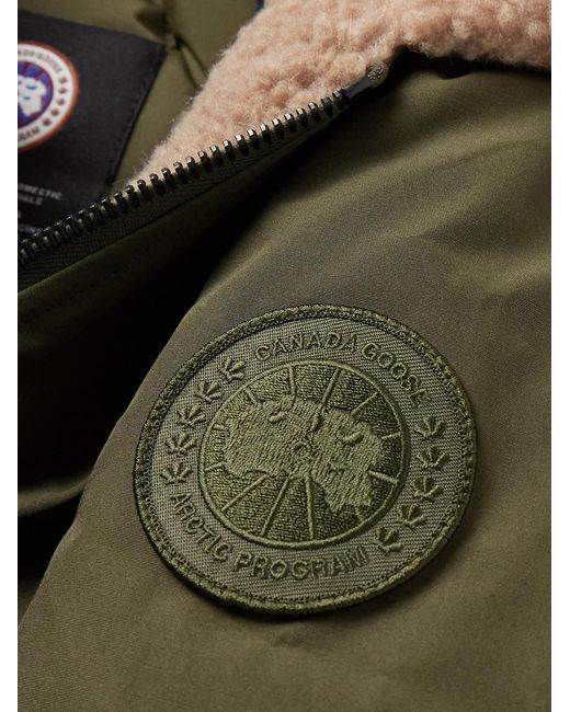 Canada Goose Green Chilliwack Recycled Wool-Blend Fleece And Shell Down Bomber Jacket for men