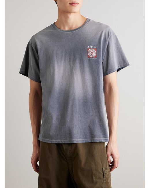 GALLERY DEPT. Gray 40-Year Printed Distressed Cotton-Jersey T-Shirt for men