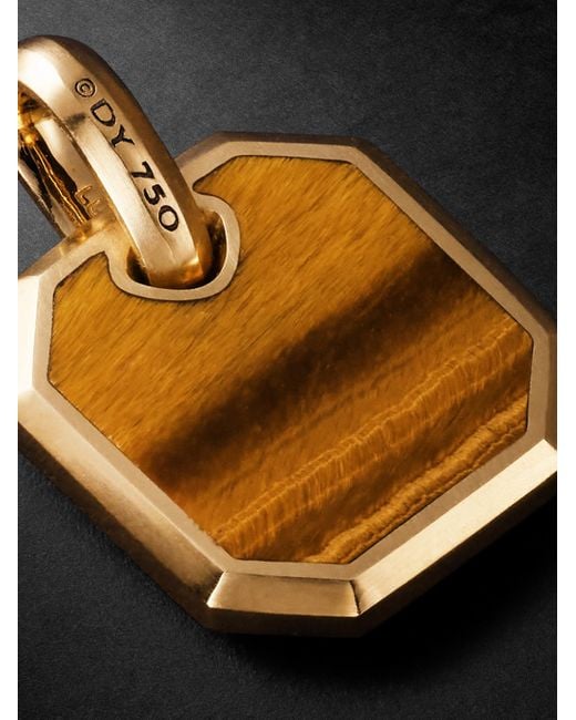 David Yurman Black 18-Karat Tiger's Eye Pendant for men