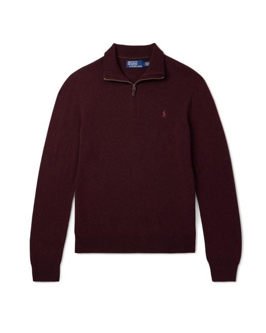 Polo Ralph Lauren Logo-Embroidered Wool Half-Zip Sweater for men
