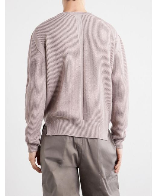 Rick Owens White Fisherman Virgin Wool Sweater for men
