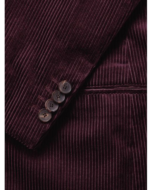 Mr P. Purple Slim-Fit Double-Breasted Cotton And Cashmere-Blend Corduroy Tuxedo Jacket for men