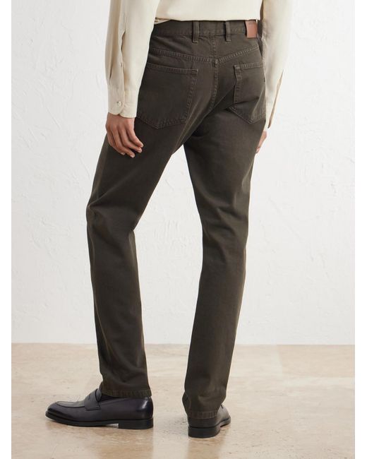 Zegna Gray Roccia Slim-Fit Garment-Dyed Jeans for men