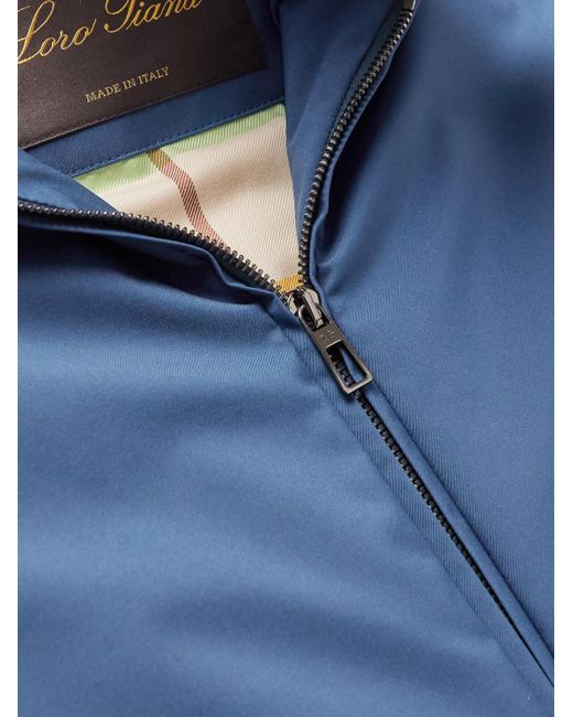 Loro Piana Blue Wallace Storm System Cashmere-Trimmed Padded Nylon Hooded Gilet for men