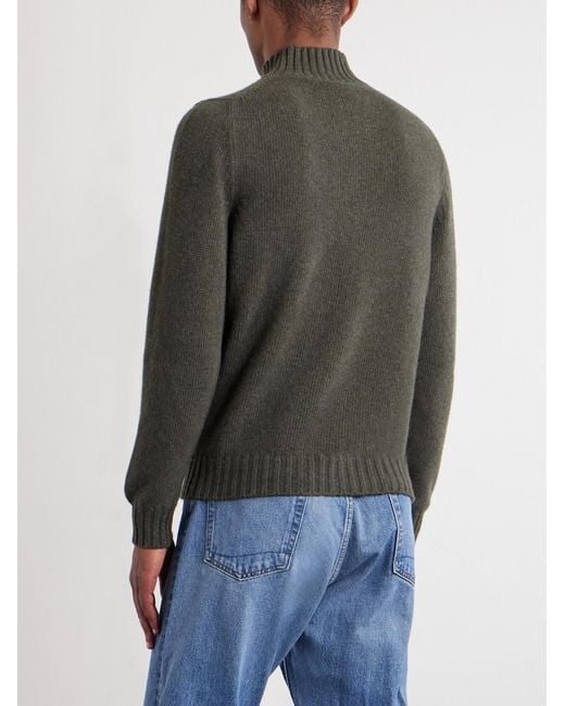 Fedeli Green Onda Wool And Cashmere-Blend Sweater for men