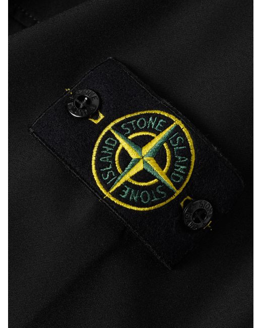 Stone Island Jacke aus Stretch-Nylon mit Logoapplikation in Black für Herren