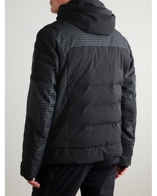 Bogner Black Fionn2-T Panelled Quilted Hooded Ski Jacket for men