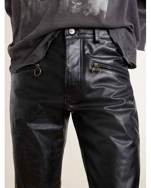 Enfants Riches Deprimes Blue Wicked Game Flared Leather Trousers for men