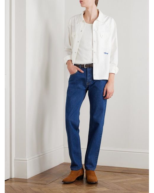 CHERRY LA Natural Logo-embroidered Cotton-poplin Shirt for men
