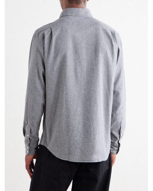 Hartford Gray Paul Cotton-Flannel Shirt for men
