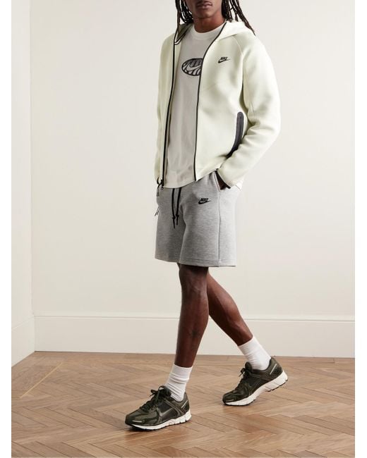 Nike Gerade geschnittene Shorts aus "Tech Fleece"-Material aus einer Baumwollmischung mit Kordelzugbund und Logoprint in Gray für Herren