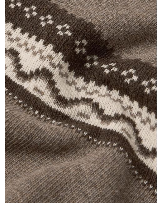 Pullover in lana merino Fair Isle di De Bonne Facture in Gray da Uomo