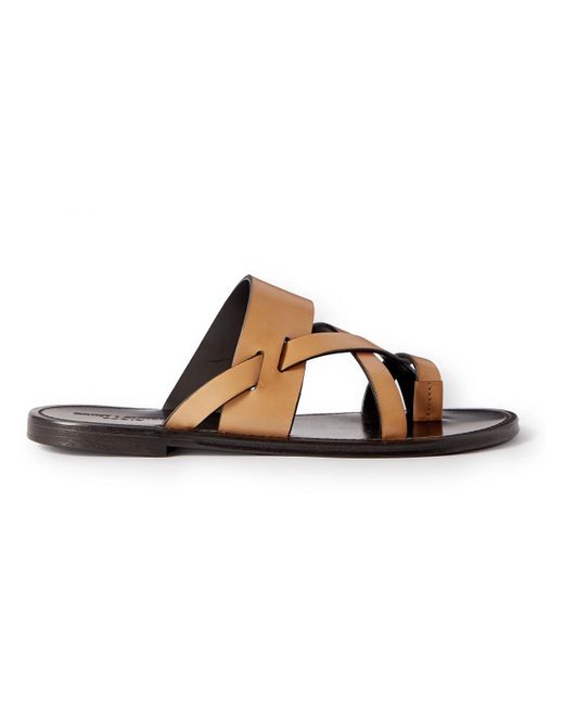 Saint Laurent Brown Culver Leather Sandals for men