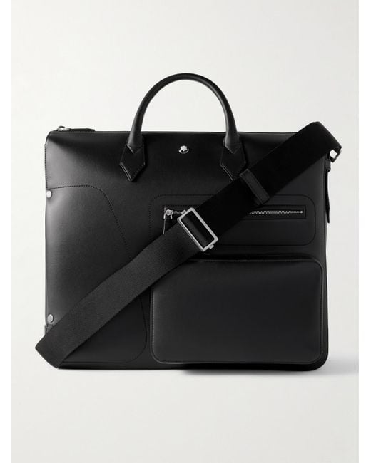 Montblanc Black 24/7 Leather Briefcase for men