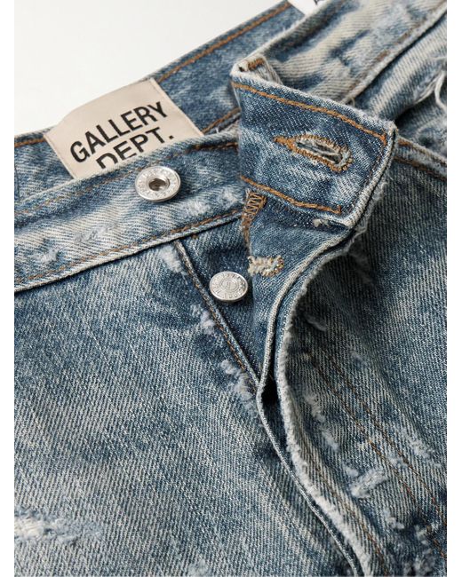 GALLERY DEPT. Blue Straight-leg Panelled Distressed Jeans for men