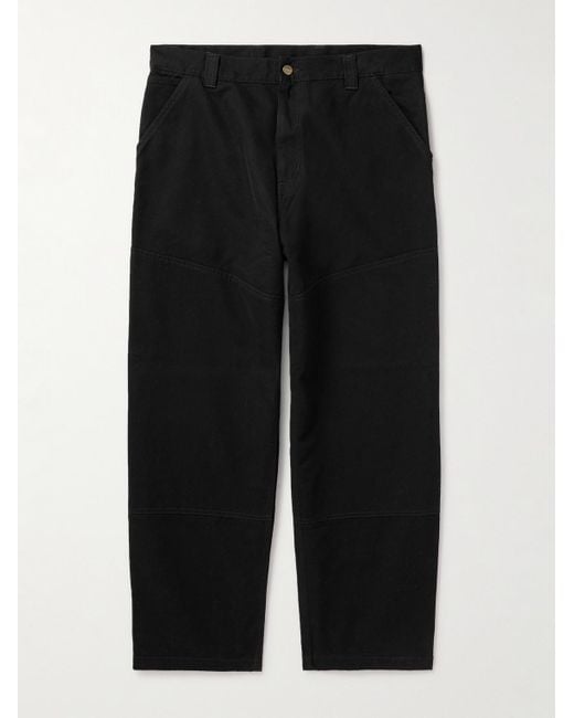 Carhartt Black Wide-leg Panelled Cotton-canvas Trousers for men