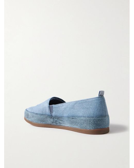 Mulo Blue Garment-Dyed Canvas Espadrilles for men
