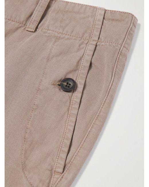 Mr P. Natural Straight-Leg Herringbone Cotton Trousers for men
