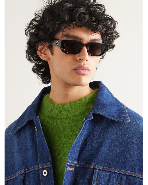 Off-White c/o Virgil Abloh Gray Greeley Square-frame Tortoiseshell Acetate Sunglasses for men