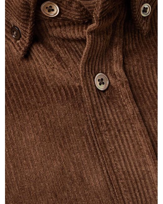 Portuguese Flannel Brown Lobo 2.0 Button-down Collar Cotton-corduroy Shirt for men