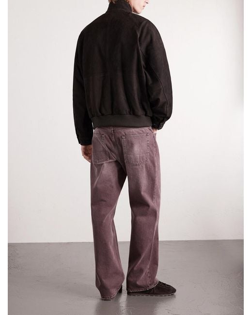Ssstein Black Nubuck Bomber Jacket for men