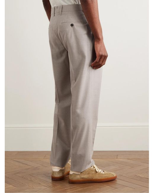 Incotex Gray Venezia 1951 Tapered Pleated Virgin Wool Trousers for men