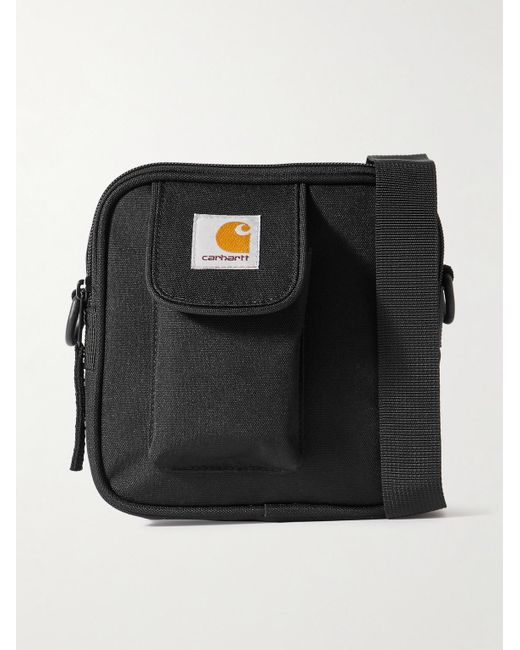 Carhartt Black Essentials Small Logo-appliquéd Recycled-canvas Messenger Bag for men
