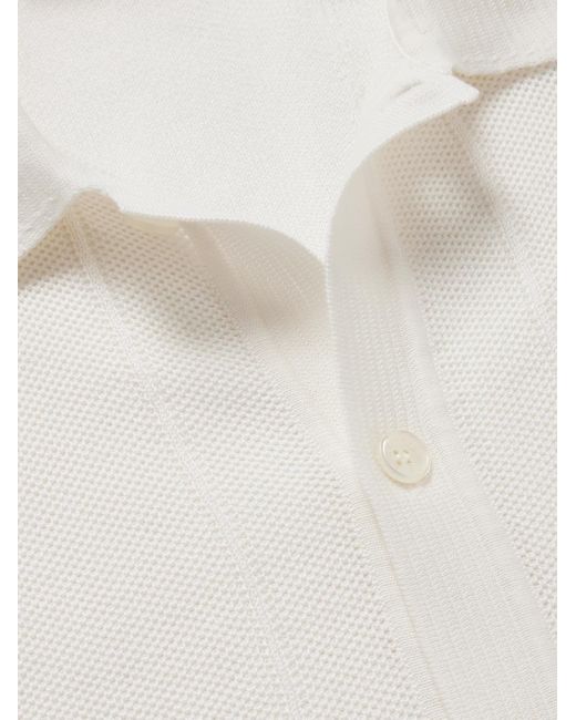 Orlebar Brown White Tiernan Ribbed Cotton Shirt for men