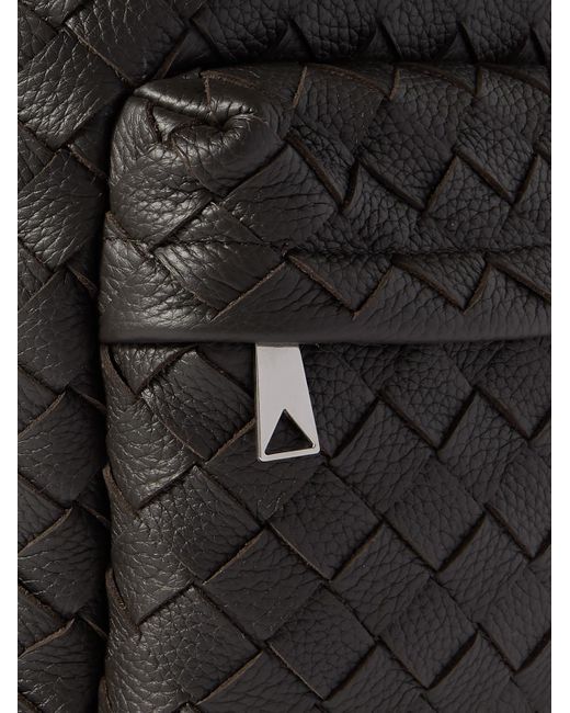 Bottega Veneta Black Intrecciato Full-grain Leather Backpack for men