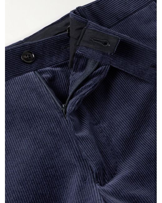 Zegna Blue Slim-Fit Tapered Cotton And Cashmere-Blend Corduroy Suit Trousers for men