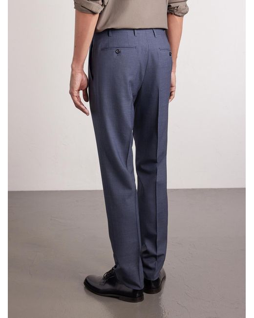 Canali Blue Straight-Leg Super 130S Wool Suit Trousers for men