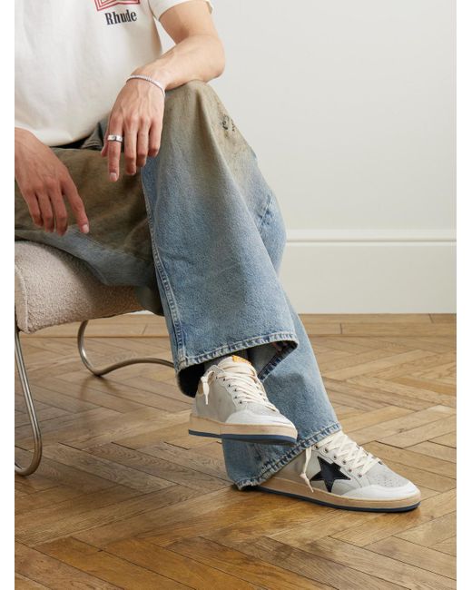 Golden Goose Deluxe Brand Ball Star Sneakers aus Leder in Distressed-Optik in Gray für Herren