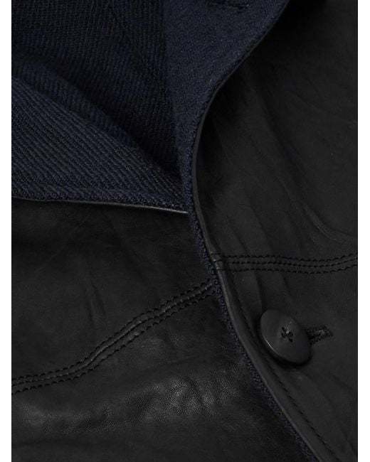 Visvim Black Crinkled-leather Jacket for men
