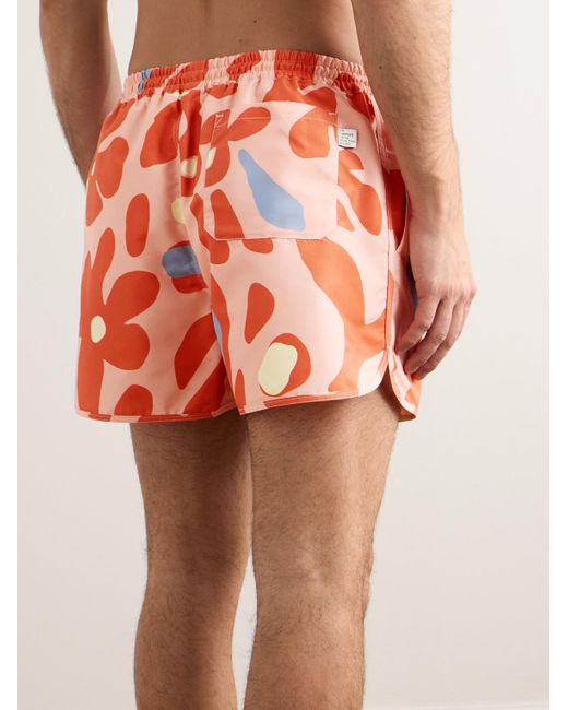 A Kind Of Guise Orange Gili Straight-leg Short-length Printed Shell Swim Shorts for men