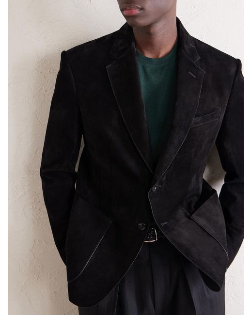 Tom Ford Black Panelled Suede Blazer for men