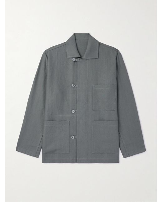 STÒFFA Gray Linen-twill Jacket for men