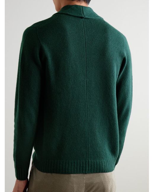 John Smedley Green Rockford Shawl-Collar Recycled-Cashmere And Merino Wool-Blend Cardigan for men