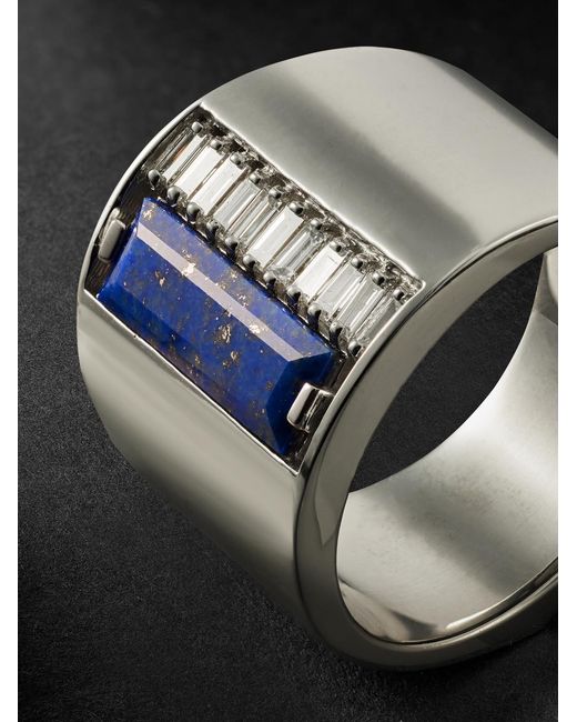 Suzanne Kalan Black 18-Karat, Lapis Lazuli And Diamond Ring for men