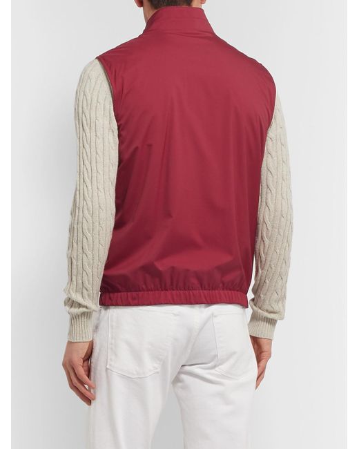 Loro Piana Red Slim-Fit Reversible Storm System Shell And Super Wish Virgin Wool Gilet for men