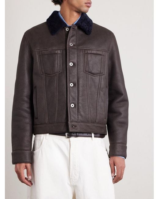 Loewe Black Shearling Trucker Jacket for men