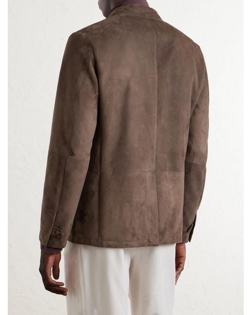 Canali Brown Suede Blazer for men