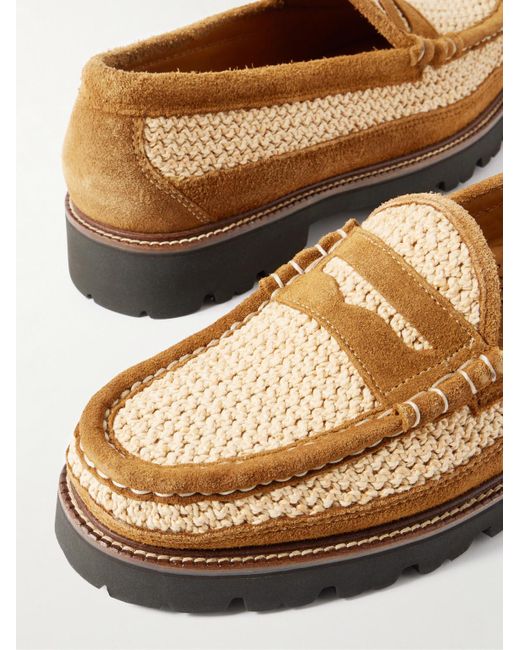 G.H.BASS Corridor Larson Weejuns Loafers aus Raffiabast und Veloursleder in Brown für Herren