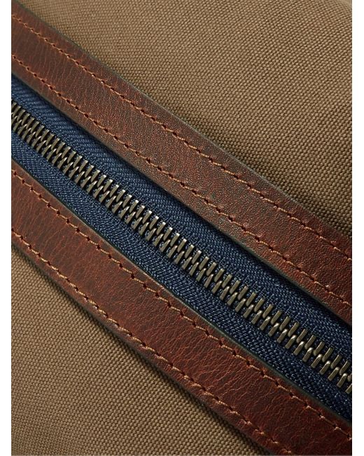 Bleu De Chauffe Brown Zazou Leather-trimmed Coated-canvas Wash Bag for men