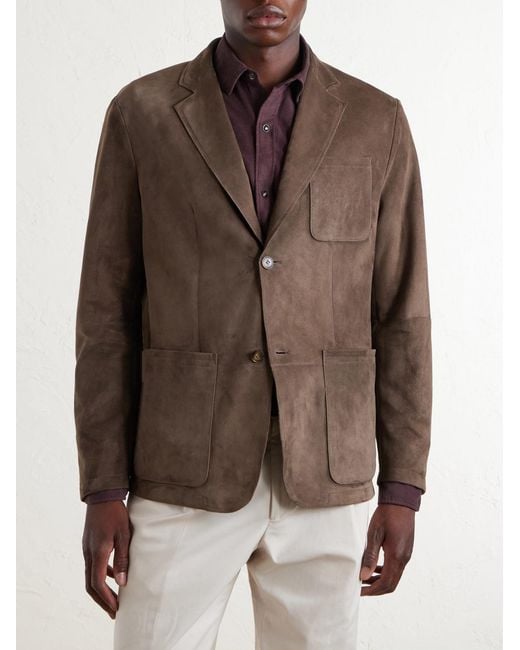 Canali Brown Suede Blazer for men