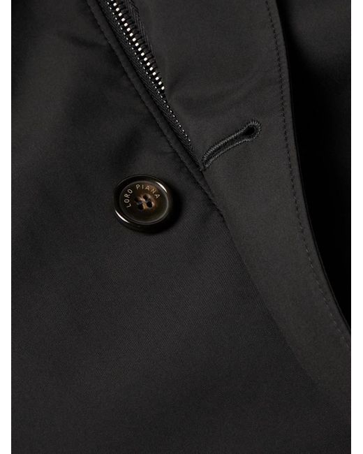 Loro Piana Sebring Mantel aus Windmate®-Storm-System®-Shell mit Velourslederbesatz in Black für Herren
