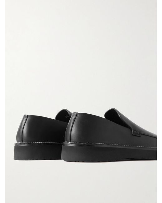 Loewe Black Paula's Ibiza Faro Leather Loafers for men