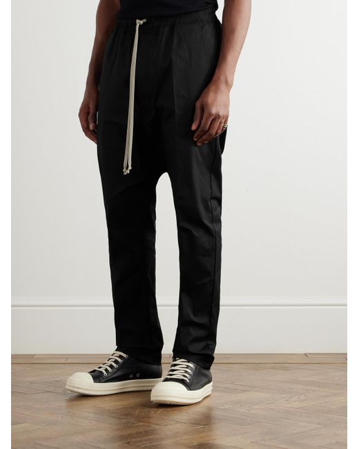 Rick Owens Schmal zulaufende Hose aus Popeline aus einer Baumwollmischung in Black für Herren