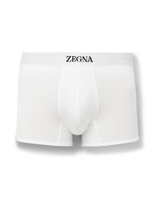 Zegna White Stretch-cotton Boxer Briefs for men